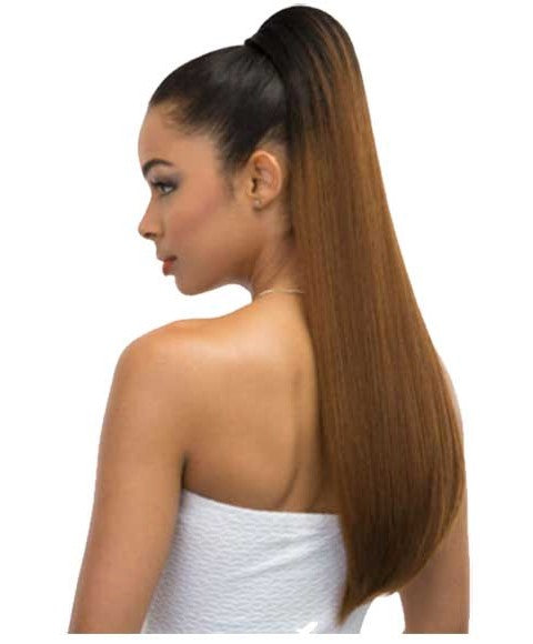 Janet Collection Noir Every Time Syn Peach DS Ponytail