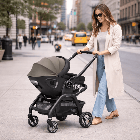 For Your Little One Qubi Infant Car Seat Stroller - Grey Olive -Grade A Return