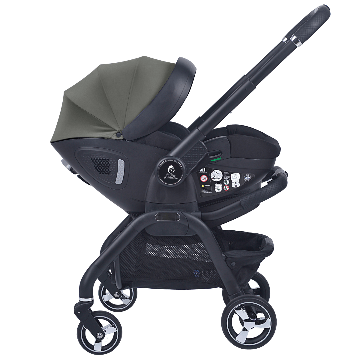 For Your Little One Qubi Infant Car Seat Stroller - Grey Olive -Grade A Return